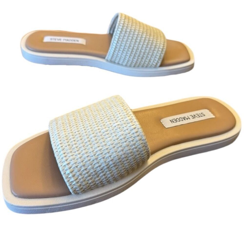 Steve Madden Leigh Natural Sandals Size 10 - Run Small - Picture 12 of 13